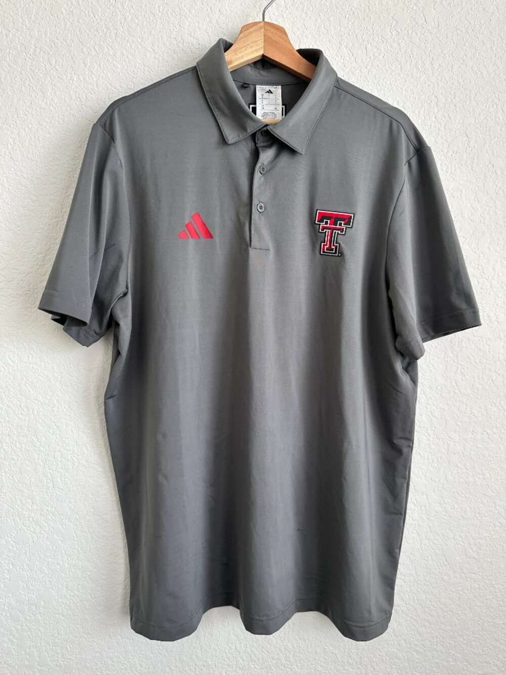 Adidas AeroReady Polo Golf Shirt Tech Red Raiders Men's Large